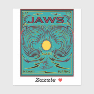 SURFING JAWS MAUI HAWAII STICKER