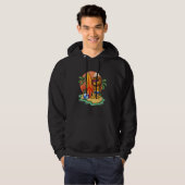 Surfing Lion  Beach Vacation Animal Graphic Hoodie (Voorkant volledig)