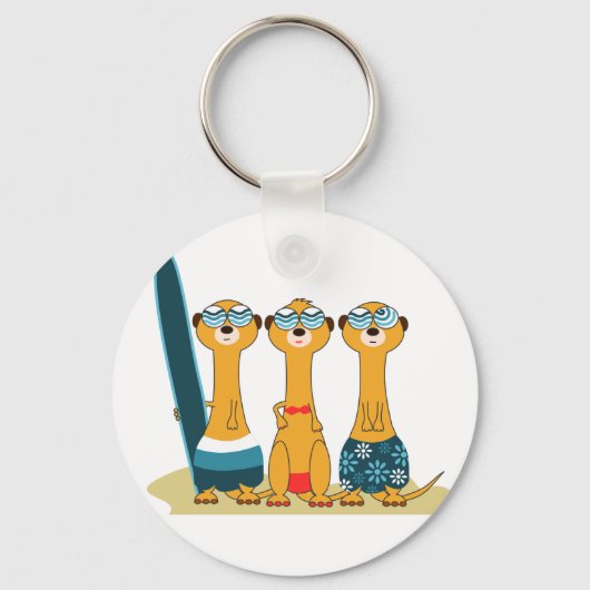 Surfing Meercats Sleutelhanger (Voorkant)