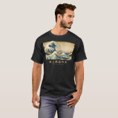 Surfing Miniature Schnauzer Kanagawa Wave Japanese T-shirt (Voorkant volledig)