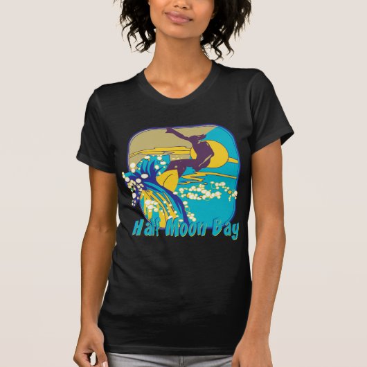 Surfing op Half Moon Bay T-shirt (Voorkant)