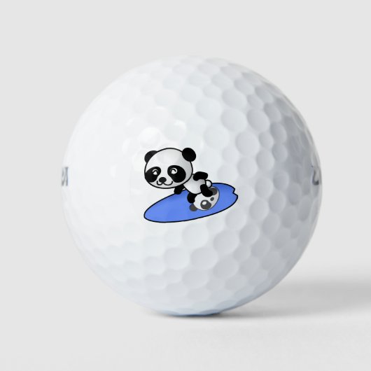 Surfing Panda Golfballen (Voorkant)