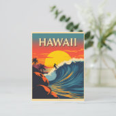 Surfing Paradise: Hawaii Sunset Adventure Briefkaart (Staand voorkant)