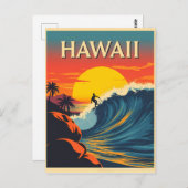 Surfing Paradise: Hawaii Sunset Adventure Briefkaart (Voorkant / Achterkant)