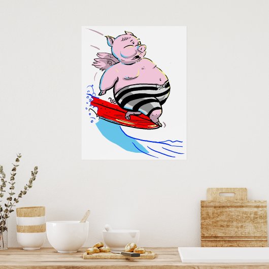 sUrFiNg PiG Poster (Keuken)