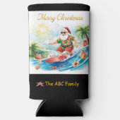 Surfing Santa Christmas in July Coastal Seltzer Blikjeskoeler (Voorkant)