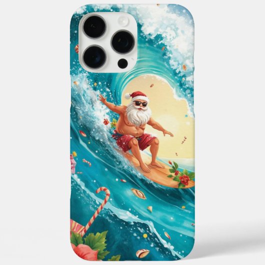 Surfing Santa Christmas with Santa Surfer  Case-Mate iPhone Case (Achterkant)
