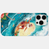 Surfing Santa Christmas with Santa Surfer  Case-Mate iPhone Case (Achterkant (horizontaal))