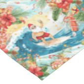 Surfing Santa Christmas with Santa Surfer  Tafelkleed (Gekanteld)