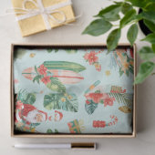 Surfing Santa Christmas Wrapping Paper Sheets  Tissuepapier (Geschenk)