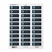 Surfing Santa Funny Christmas Return Address    Etiket (Full Sheet)