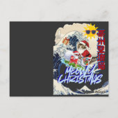 Surfing Santa Inspired by Hokusai Briefkaart (Achterkant)