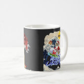 Surfing Santa Inspired by Hokusai Koffiemok (Voorkant rechts)