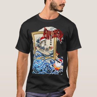 Surfing Santa Inspired by Hokusai T-shirt
