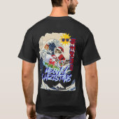 Surfing Santa Inspired by Hokusai T-shirt (Achterkant)