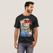 Surfing Santa Inspired by Hokusai T-shirt (Voorkant volledig)