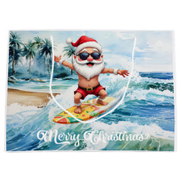 Surfing Santa is on big wave in Hawaii Groot Cadeauzakje