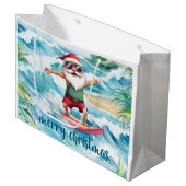 Surfing Santa is on big wave in Hawaii  Groot Cadeauzakje (Voorkant Gekanteld)