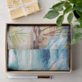 Surfing Santa is on big wave in Hawaii Tissuepapier (Geschenk)