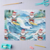Surfing Santa is on big wave in Hawaii  Tissuepapier (Craft)