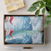 Surfing Santa is on big wave in Hawaii Tissuepapier (Geschenk)