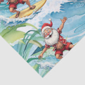 Surfing Santa is on big wave in Hawaii  Tissuepapier (Detail)