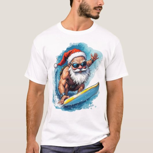 Surfing Santa T-shirt (Voorkant)