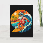 Surfing Santa Trocal Christmas Holiday Hawaiian Be Kaart (Voorkant)