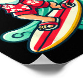 Surfing Santa Tropical Christmas Vacation Xmas In Poster (Hoek)
