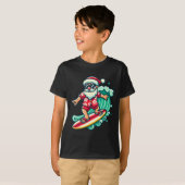 Surfing Santa Tropical Christmas Vacation Xmas In  T-shirt (Voorkant volledig)
