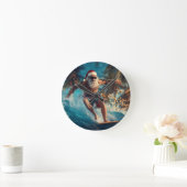 Surfing Santa Wall Clock - Fun Tropical Christmas Ronde Klok (Huis)