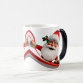 Surfing Santa with Christmas Lights  Magische Mok (Voorkant rechts)