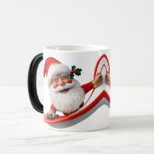 Surfing Santa with Christmas Lights  Magische Mok (Voorkant links)