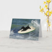 Surfing Scottish Terrier Kaart (Gele Bloem)