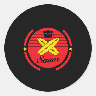 Surfing Senior Player Graduation Cl Of Graduate  Ronde Sticker