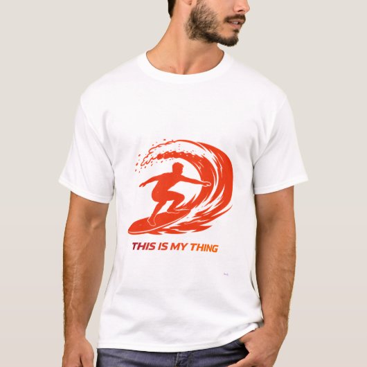 Surfing Silhouette Action Lifestyle Design T-shirt (Voorkant)