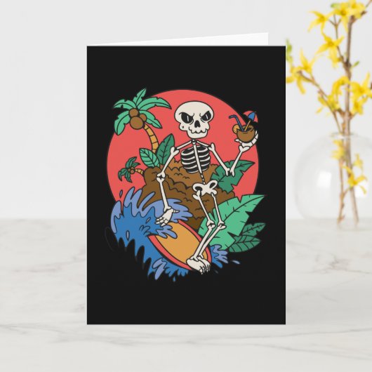 SURFING SKELETON KAART (Gele Bloem)