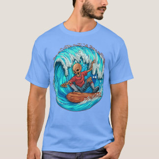 Surfing Skeleton Surfer Gifts For Men Women Boys O T-shirt