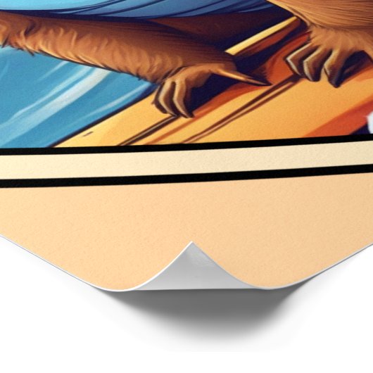 Surfing Sloth Poster (Hoek)