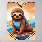Surfing Sloth Poster (Voorkant)