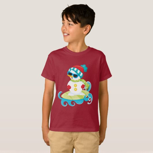 Surfing Snowman T-shirt (Voorkant volledig)