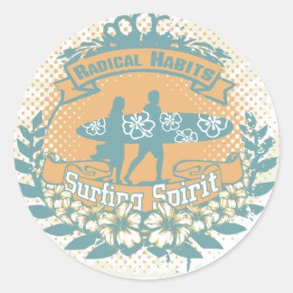 Surfing Spirit Tshirts en geschenken Ronde Sticker
