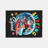Surfing Squad Christmas In July Santa Hawaiian Fun Fleece Deken (Voorkant (Horizontaal))