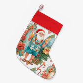 Surfing Surfer  Santa Christmas Party  Kleine Kerstsok (Voorkant (Hangend))