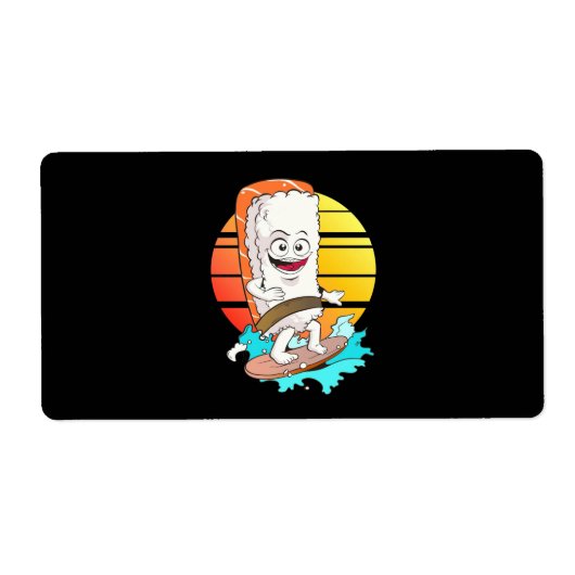 Surfing Sushi Etiket (Voorkant)