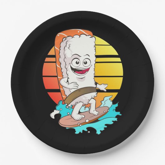 Surfing Sushi Papieren Bordje (Voorkant)
