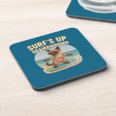 Surfing themed for Siamese Cat  Bier Onderzetter (Linkerzijde)