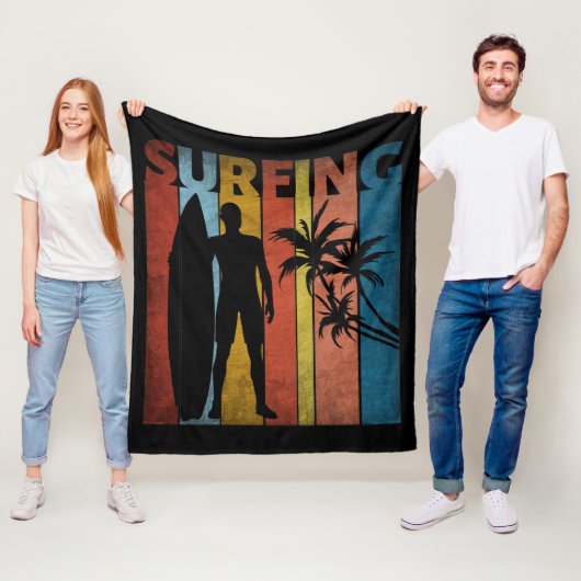 SURFING TROPICAL SUMMER FLEECE DEKEN (In situ)