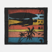 SURFING TROPICAL SUMMER FLEECE DEKEN (Voorkant (Horizontaal))