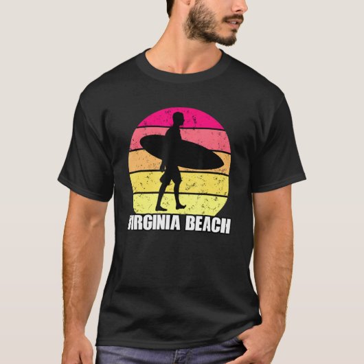 Surfing Virginia Beach Surfer Surf T-shirt (Voorkant)